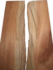 2x Mahagoni Brett Pommele Riegel curly 98x26-33cm x 22mm 
