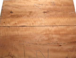 1x Elsbeere Riegel Holz Birnbaum Curly 77x30cm x 14-16mm #1 