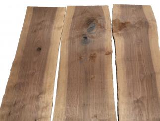3x Walnussholz Nussbaumholz 104x19-24cm x 18mm #T8 