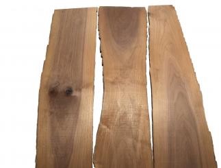 3x Walnussholz Nussbaumholz 95x15-30cm x 18mm #S6 