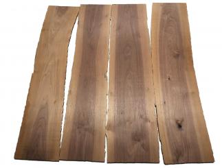 4x Walnussholz Nussbaumholz 95x19-25cm x 18mm #V1 