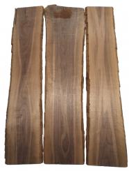 3x Walnussholz Nussbaumholz 105x21-30cm x 18mm #J3 