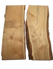 2x Akazienholz Robinie Holz Akazie 65x23-28cm x 29mm 