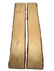 2x Akazienholz Robinie Holz Akazie 129x23-26cm x 29mm 