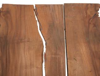 3x Mahagoni Pyramide Holz rustikal 75x8-35cm x 18-23mm 