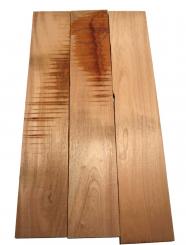 3x Mahagoni Holz Brett Massivholz DIY 91x16,5cm x 19-23mm #M6 