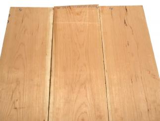 3x Kirschbaum Riegel Holz Curly 90x24,5cm x 20-23mm #V5 