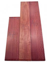 1x Amarant Riegel Holz Purpleheart Curly 61x17cm x 26mm #A7 