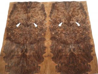 Nussbaum Wurzelholz Furnier Intarsien 65x19-20cm 4 Blätter 