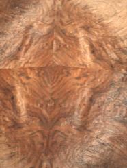 Nussbaum Wurzelholz Furnier Intarsien 34x16-23cm 24 Blätter 