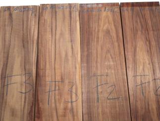 1x Tigerwood Holz Goncalo Alves 61x15cm x 51-52mm #F2 