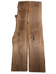 2x Nussbaum Holz Walnuss 125x20-26cm x 18mm #V2 