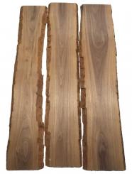 3x Nussbaum Holz Walnuss 88x14-20cm x 18mm #V1 