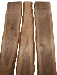 3x Nussbaum Holz Walnuss 102x14-25cm x 18mm #V4 