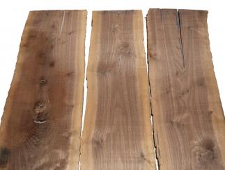 3x Nussbaum Holz Walnuss 102x19-24cm x 18mm #V6 