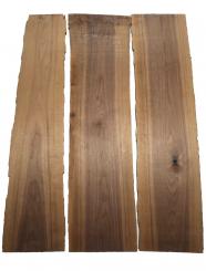 3x Nussbaum Holz Walnuss 103x16-29cm x 18mm #R7 