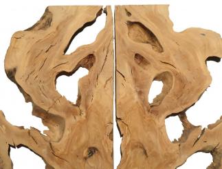 2x Oliven Wurzelholz Olivenbaum Holz f Epoxid 59x14-30cm x 22-25mm #R3 