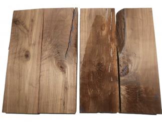2x Nussbaum Holz Walnuss 46x15,5cm x 46-50mm #46 