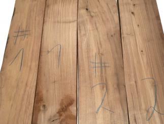 2x Nussbaum Holz Walnuss 130x14-17cm x 46-49mm #2 