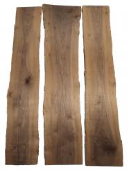 3x Nussbaum Holz Walnuss 104x17-28cm x 18mm #L7 