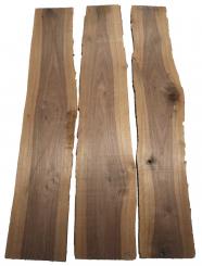 3x Nussbaum Holz Walnuss 91x14-19cm x 18mm #F6 