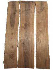 3x Nussbaum Holz Walnuss 102x16-28cm x 18mm #L3 