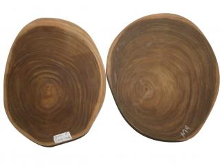 2x Teak wilde Baumscheibe Teakholz 27x23cm x 18mm #M9 