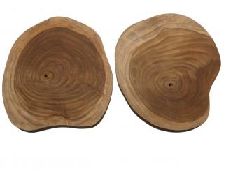 2x Teak wilde Baumscheibe Teakholz 25x23cm x 20mm #M5 