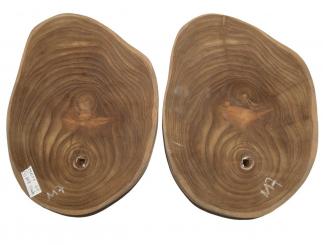 2x Teak wilde Baumscheibe Teakholz 29x21cm x 20mm #M7 