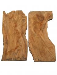 2x Oliven Wurzelholz Holz f Epoxid 40x15-20cm x 15-16mm #A2 