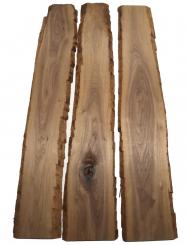3x Nussbaum Holz Walnuss 101x13-19cm x 18mm #T2 