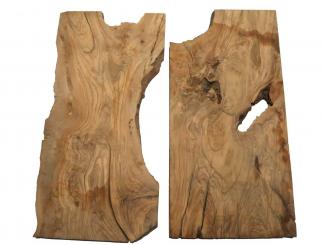 2x Oliven Wurzelholz Holz f Epoxid 40x15-20cm x 14-17mm #A3 