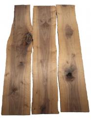 3x Nussbaum Holz Walnuss 103x16-24cm x 18mm #T1 
