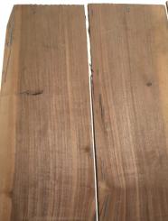 4x Nussbaumholz Brettchen Sägefurnier 73x24-27cm x 8-9mm #P2 