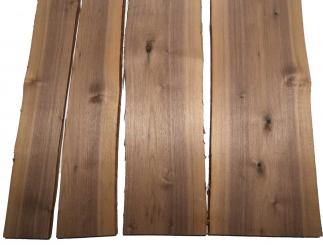 4x Nussbaum Holz Walnuss 103x11-26cm x 18mm #E2 