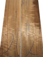 2x Amazakoue Riegel Holz Mutenje Curly 92x14cm x 35-36mm #2 