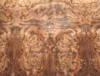 Nussbaum Wurzelholz Furnier Maser 60x17-19cm 11 Blätter 