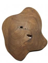 1x Teak wilde Baumscheibe Teakholz Hirnholz 41x37cm x 53-54mm 