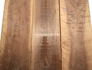 1x Nussbaum Riegel Holz Tonholz curly 70x25,5cm x 24mm #70 