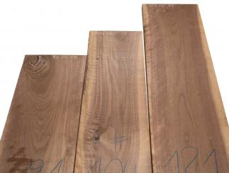 1x Nussbaum Riegel Holz Tonholz curly 125x25cm x 24mm #121 