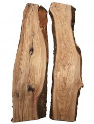 2x Olivenholz Brett Olivenbaum 83x15-22cm x 26mm 