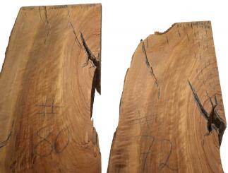 1x Olivenholz Riegel Holz Olivenbaum Curly 80x32-40cm x 55mm #80 
