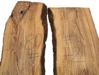 1x Olivenholz Olivenbaum Holz 80x24-31cm x 44-45mm #80 