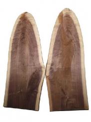 2x Nussbaumholz Bretter Riegel Curly Nussholz 106x18/38cm 23mm 