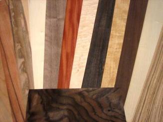 Furnier Mix 5 Holzarten Zebrano,Tineo, Mahagoni, Nuß, Kirschbaum 