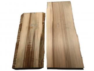 Satin Nussbaum Holz Amberbaum Bohle 82x31-35cm x 49mm 