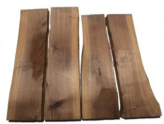 2x Nussbaumholz Walnussholz Nussholz 78x20-22cm x 47-48mm 
