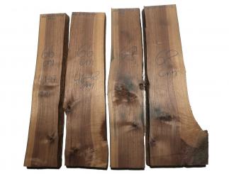 2x Nussbaumholz Walnussholz Nussholz 68x13-23cm x 45-46mm 