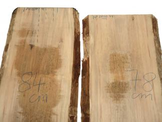 Satin Nussbaum Holz Amberbaum Bohle 84x36-38cm x 49mm 