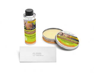 BIO Holzpflege für Schneidebretter| Geschenk-Set |Öl | Wachs 